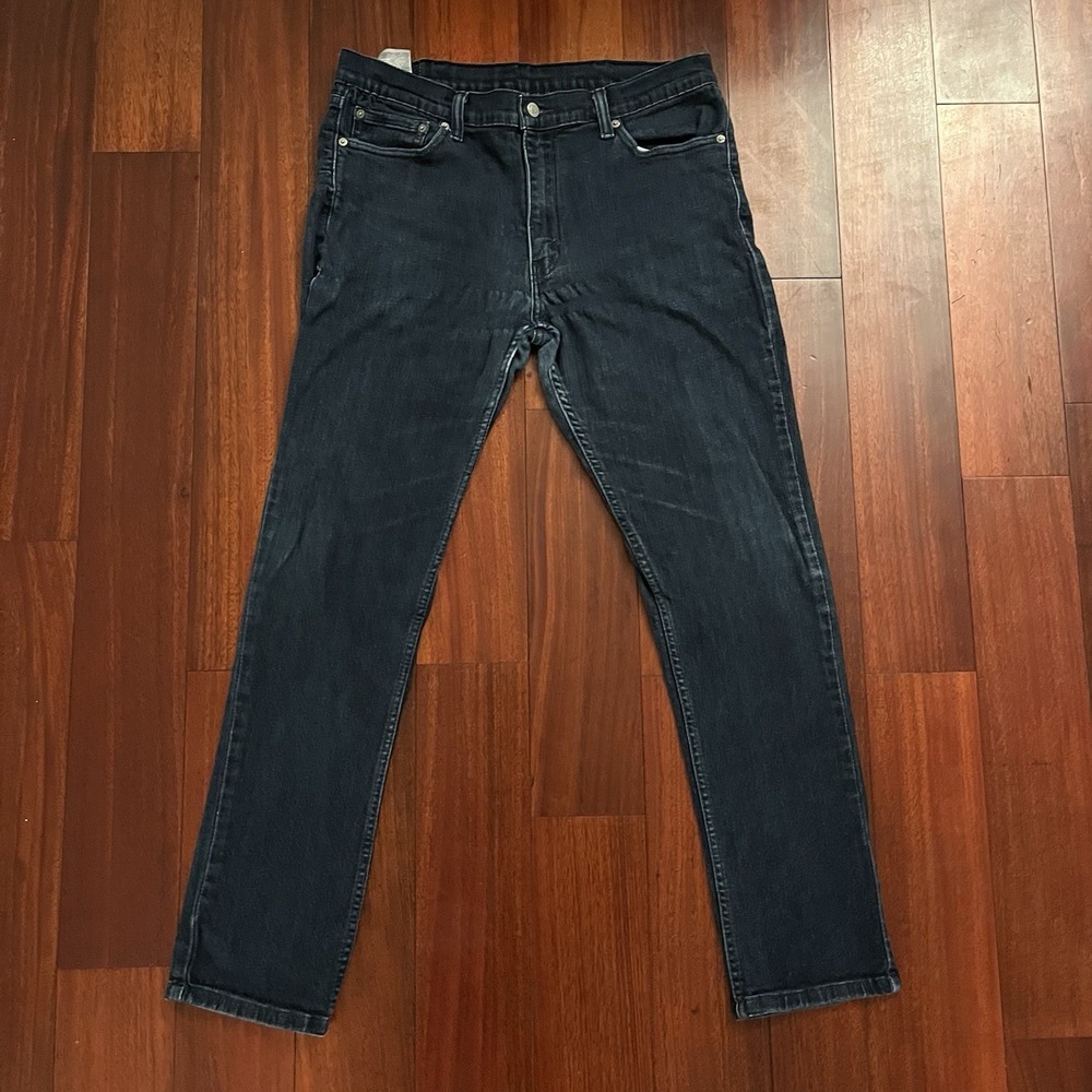 Levis Jeans Men 33x34 Black 511 Slim Fit Denim Workwear Dark Wash Stretch Fade *